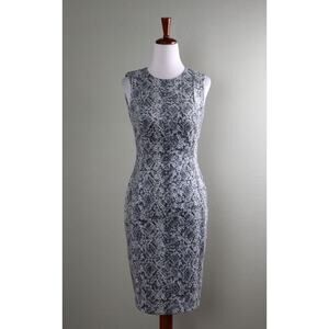 CALVIN KLEIN $139 Gray Faux Soft Suede Snake Python Sheath Dress Size 2 Petite